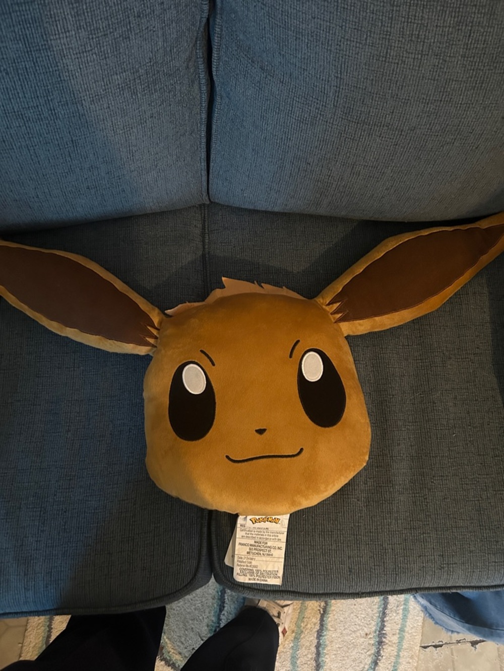 Pokemon Eevee Plush Face Pillow in Brown and Cream